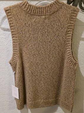 LC Lauren Conrad Tan Marled Knit Sleeveless Sweater Vest